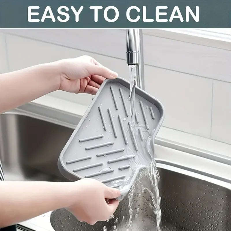 Multifunctional Silicone Faucet Mat and Kitchen Sink Organizer