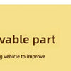 A beige background with black text describing a true movable part feature for a dinosaur transport truck.