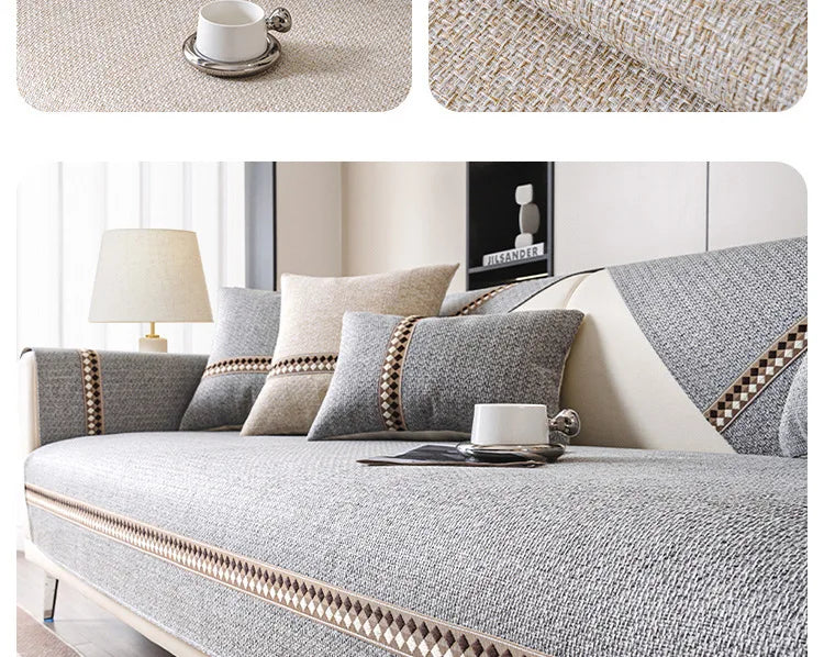 Non-Slip Dustproof Cotton-Linen Sofa Cover