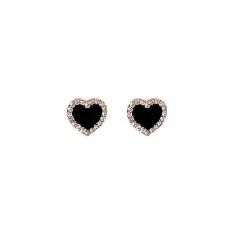 Crystal Heart Stud Earrings