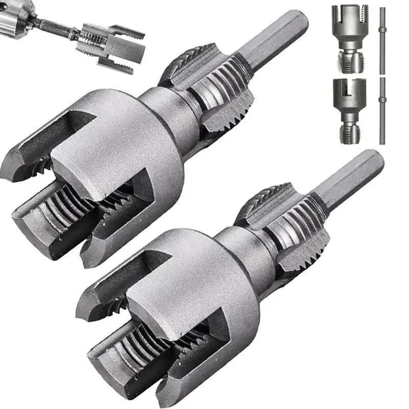 Electric Drill Compatible PVC Pipe Threader Kit for Internal and External Threads