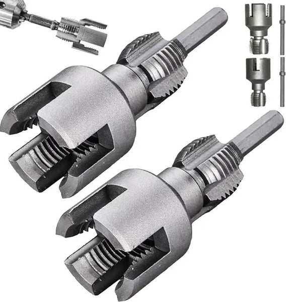 Electric Drill Compatible PVC Pipe Threader Kit for Internal and External Threads
