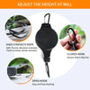 Black adjustable hanging plant pulley with high strength rope and both closed and open hooks