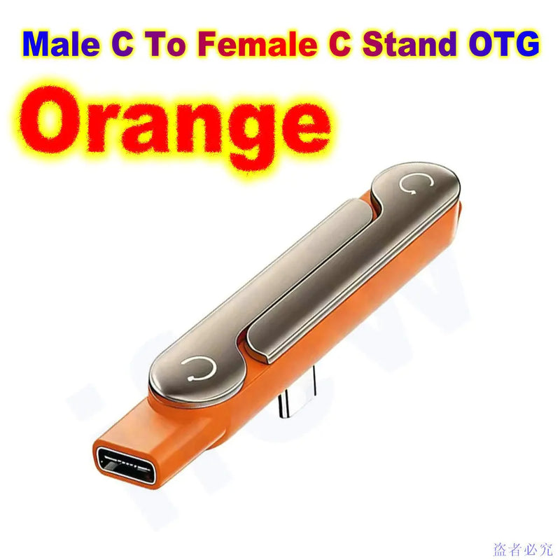 Flat USB-C Fast-Charging Cable with Foldable Phone Stand
