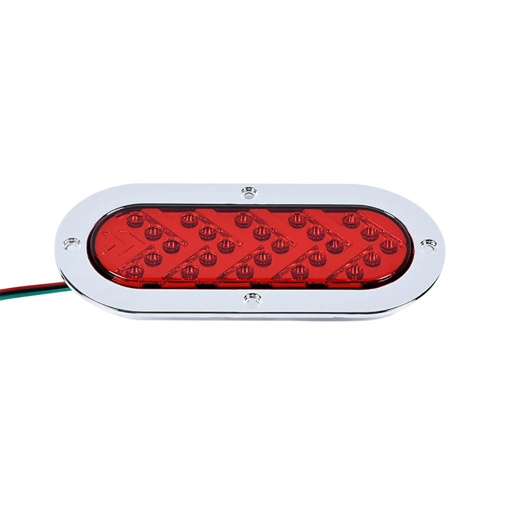 A 6-inch oval LED trailer tail light with a dynamic amber arrow turn signal.
