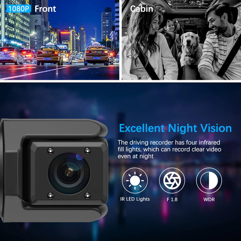 FHD 1080P Dash Cam with Night Vision & G-Sensor
