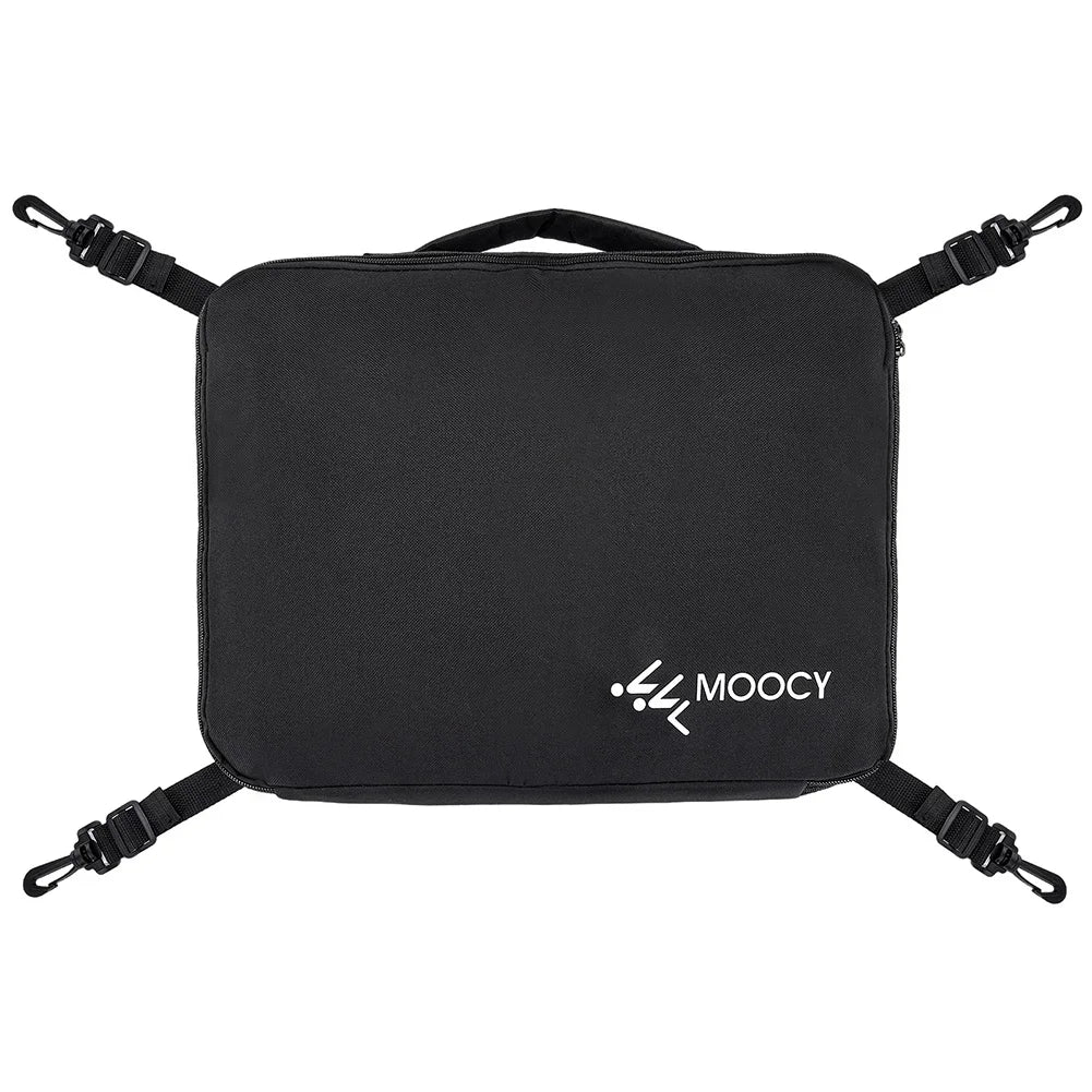 Black waterproof paddle board deck bag with cooler lining and adjustable straps
