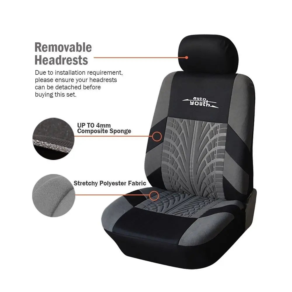 Universal Car Seat Cover Set – Premium Memory Foam Protector for Front and Rear Seats