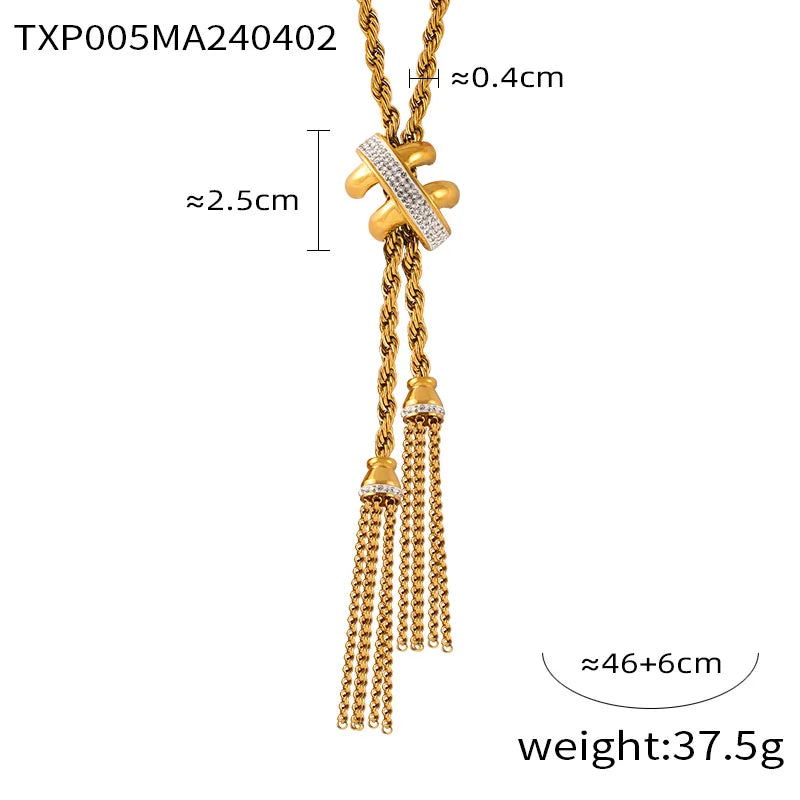 Ensemble de bijoux en chaîne torsadée avec cristaux