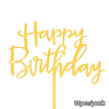 Gold Acrylic Happy Birthday Cake Topper Set (10 Pieces)