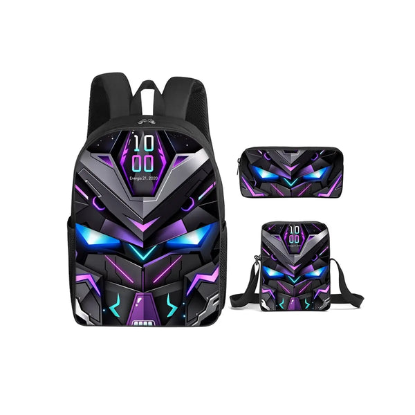 Mechanical Robot 3-Piece School Backpack Set