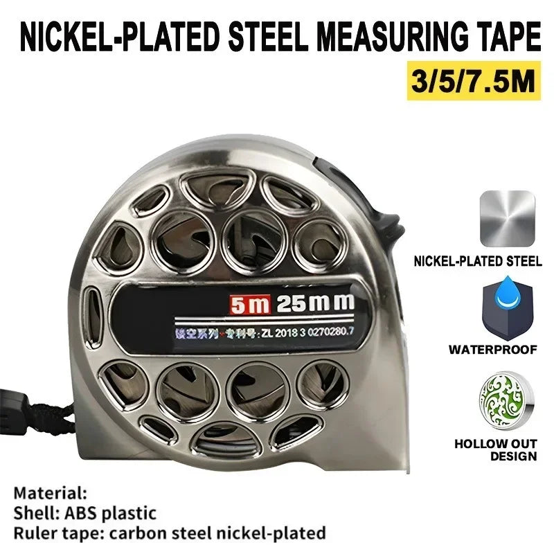 Stainless Steel Retractable Tape Measure – Anti-Corrosion, Easy-Read, Ideal for Woodworking