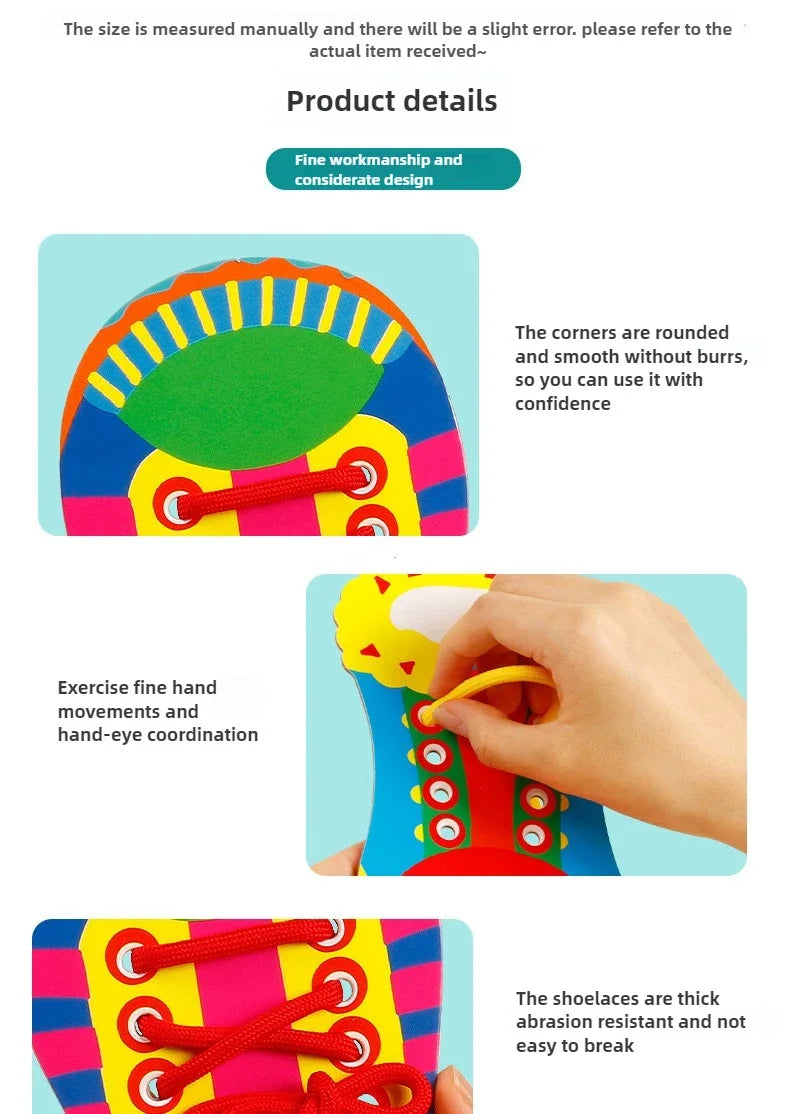 Shoelace Tying Practice Board for Kids – Learn to Tie Laces