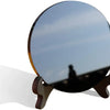 Natural Black Obsidian Scrying Mirror with Display Stand