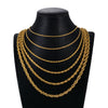 Gold Stainless Steel Rope Chain Necklace