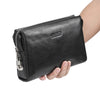 Men's Full-Grain Leather Clutch with Password Lock