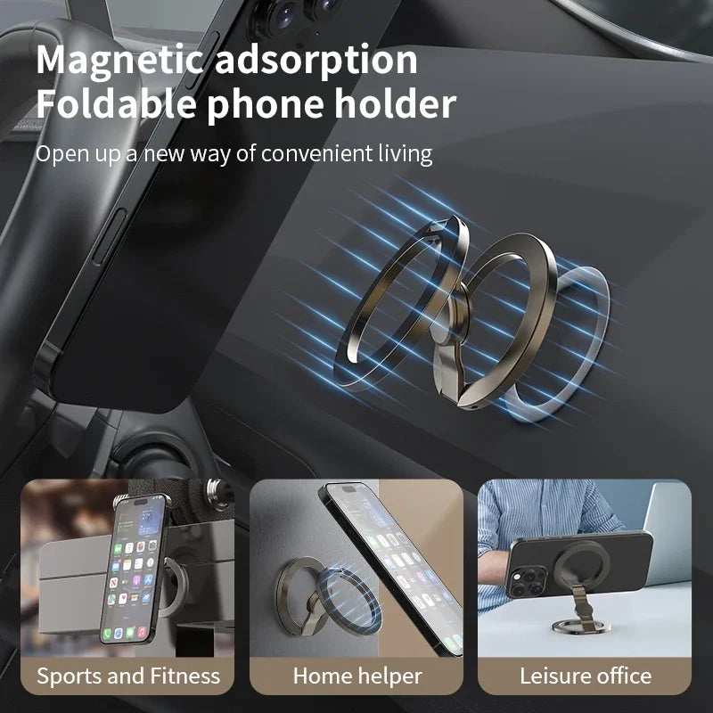 Foldable Magnetic Phone Stand with 360° Rotation