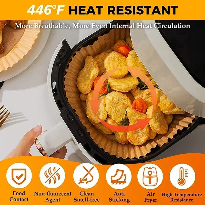 Disposable Air Fryer Paper Liners – Nonstick & Greaseproof