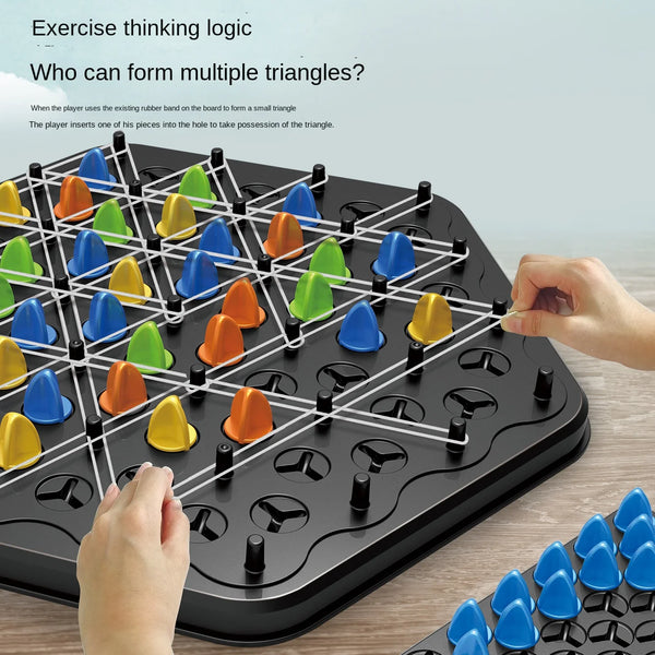 Triangle Chain Rubber Band Chess Puzzle