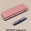 Dual-Grit Knife Sharpening Stone Kit with Bamboo Base & Angle Guide