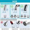 Note showing compatibility of a faucet mount adapter with various faucet types and an incompatibility list.