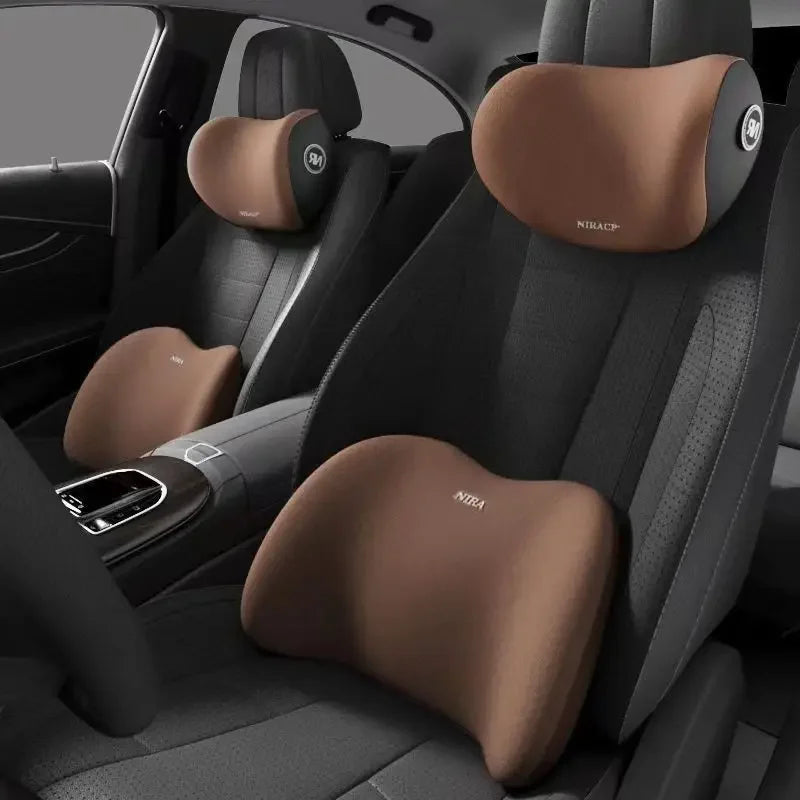 Memory Foam Car Headrest Pillow with Lumbar Support