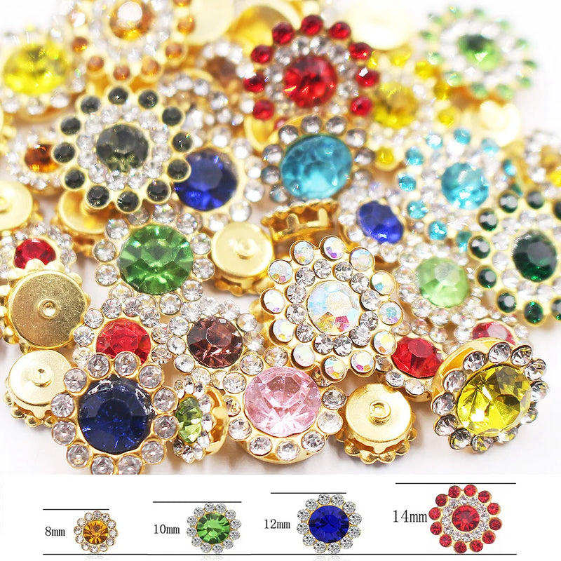 Gold Claw Sunflower Rhinestones for Sew-On Crafts