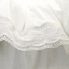 Luxury White Cotton Duvet Cover with Ruffle Lace Trim