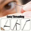 Agujas de coser de acero inoxidable con autoenhebrado y estuche de madera
