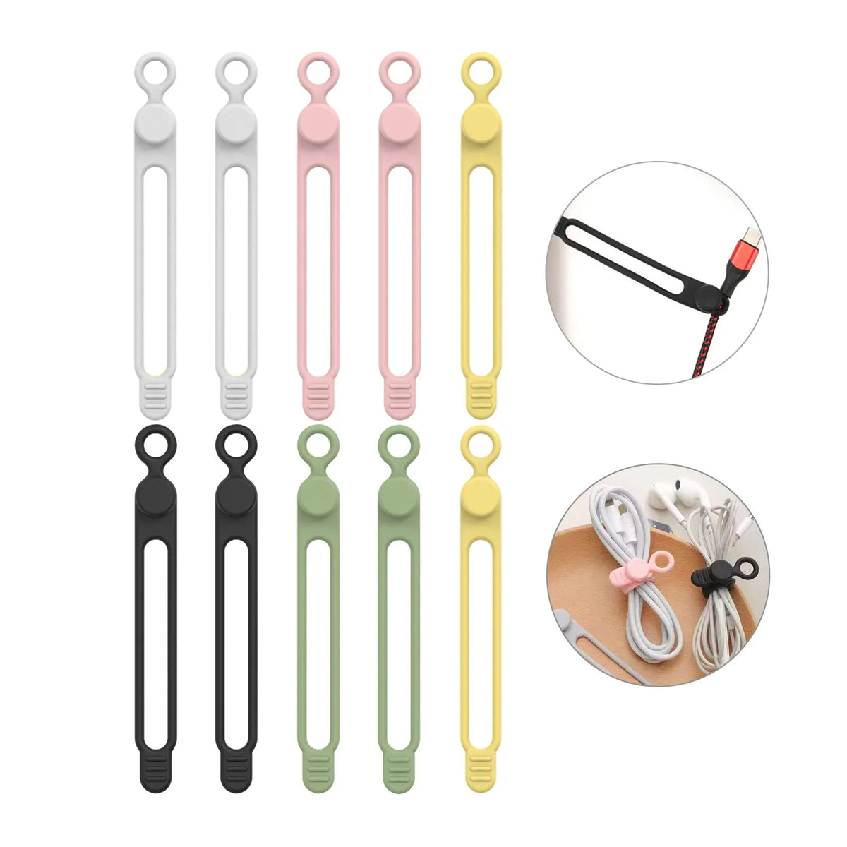 Reusable Silicone Cable Ties for Cord Organization