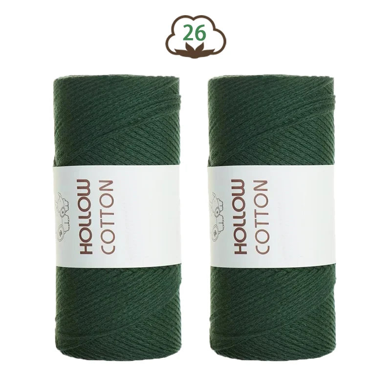 Soft Hollow Cotton Yarn for Knitting and Crochet