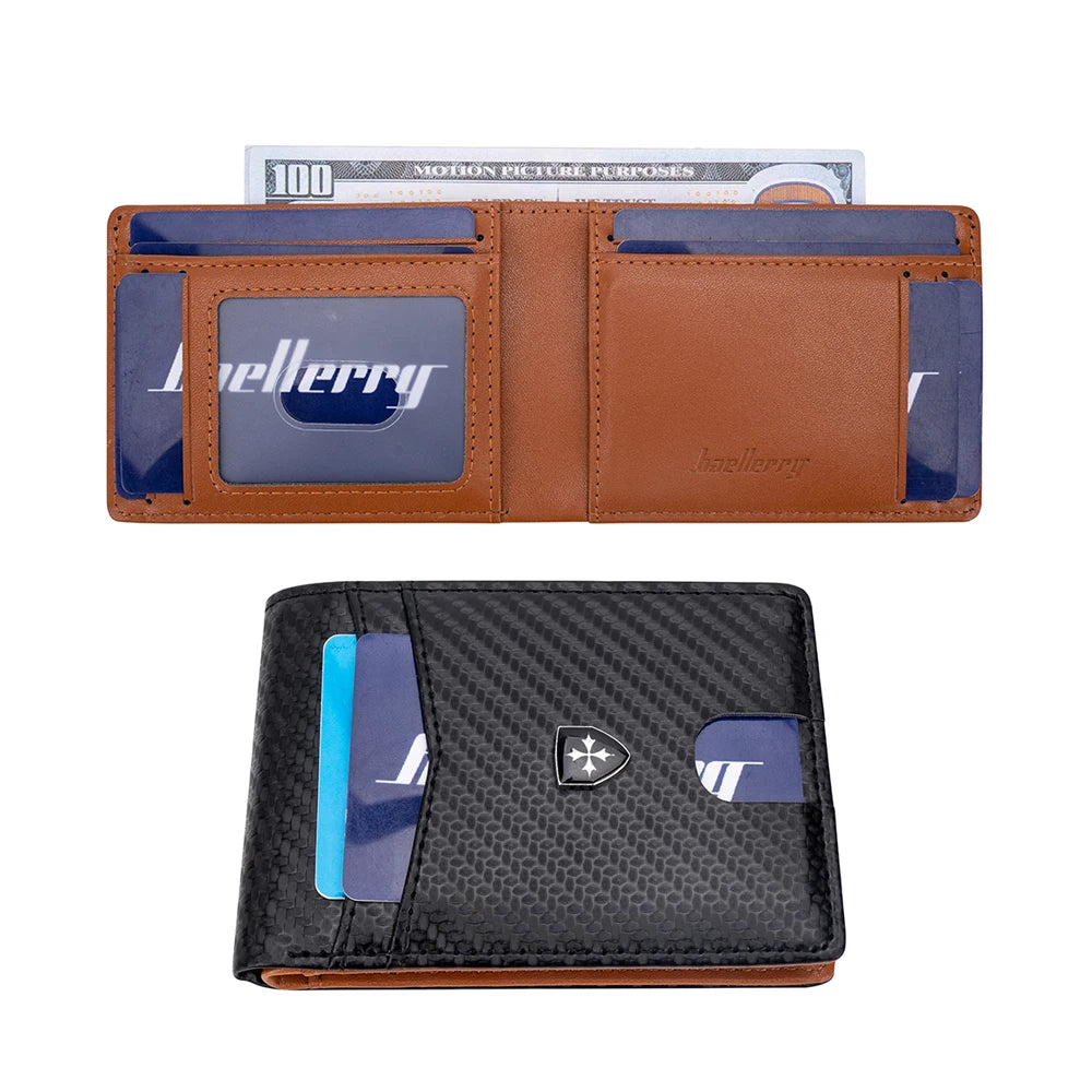 Slim PU Leather Bifold Wallet with Card Holder