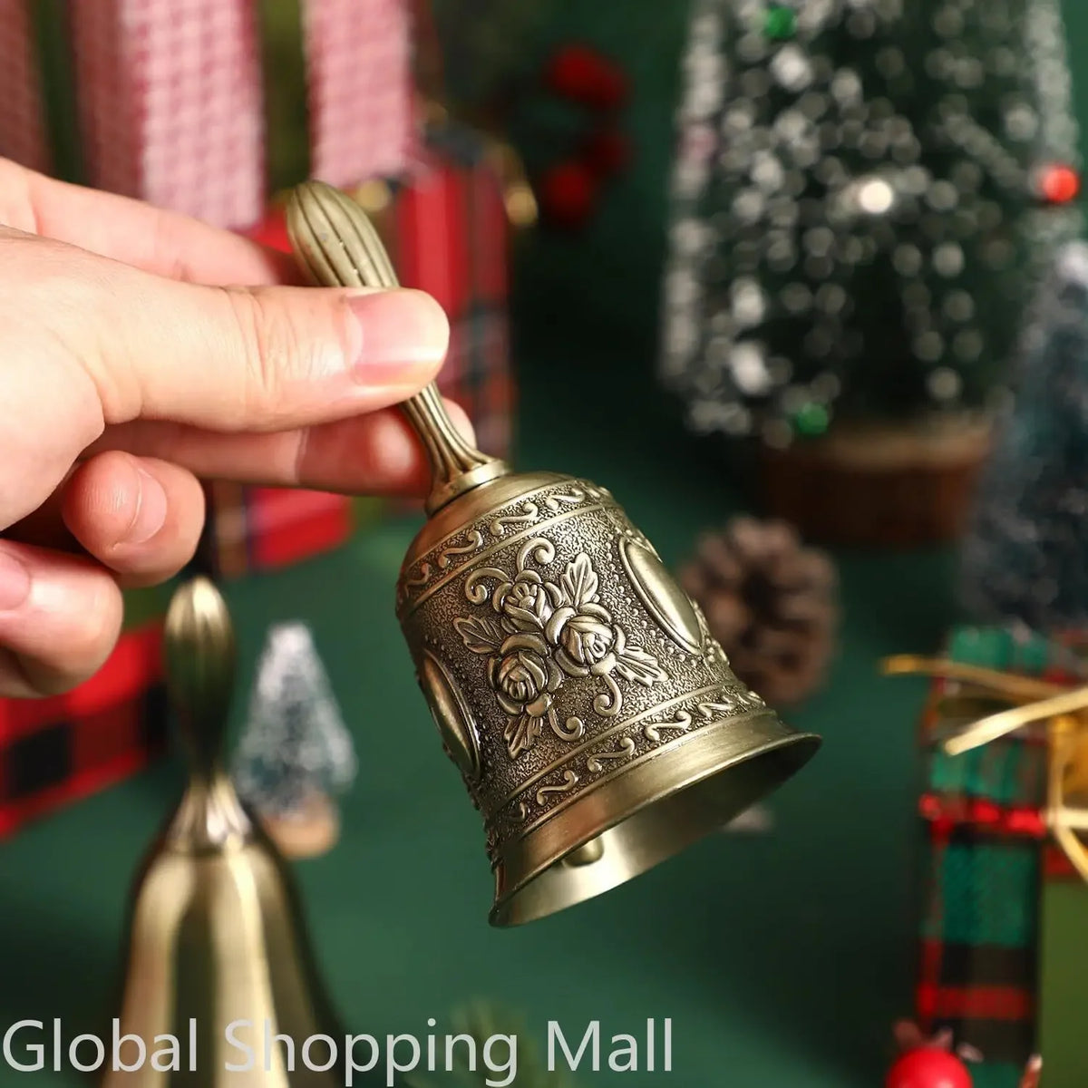 Vintage Brass Hand Bell for Service, Weddings & Home Decor