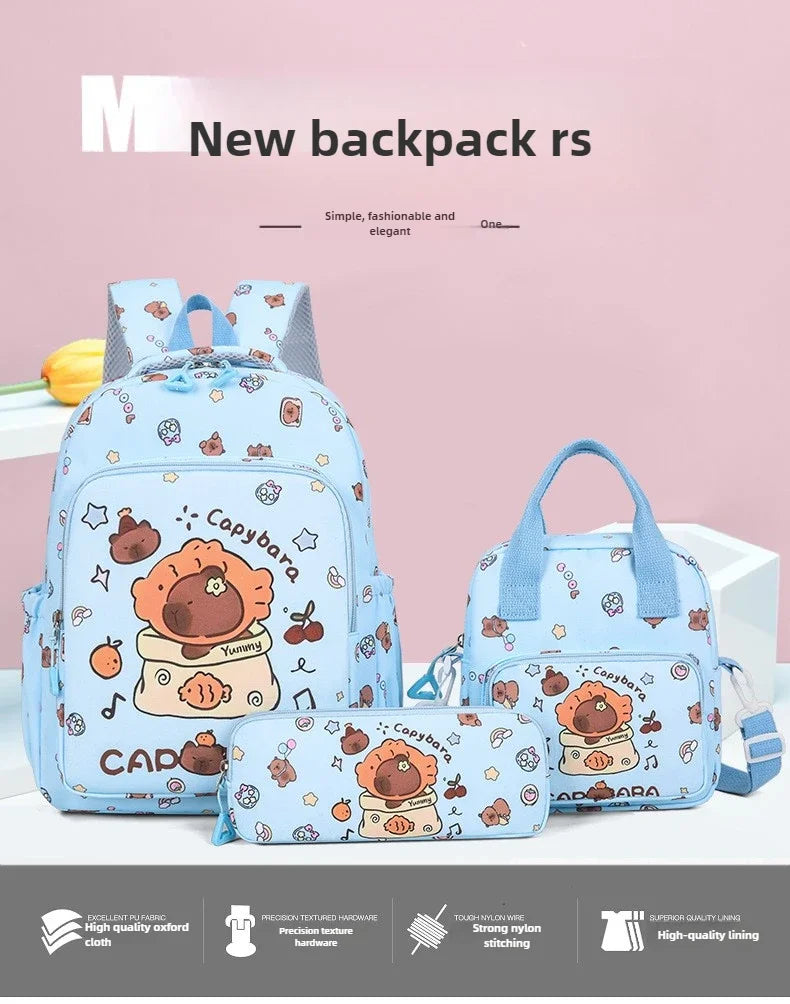 Capybara Cartoon Backpack Set for Kids