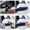 Installation and finish of reflective glow-in-the-dark bumper strips for car mirrors.