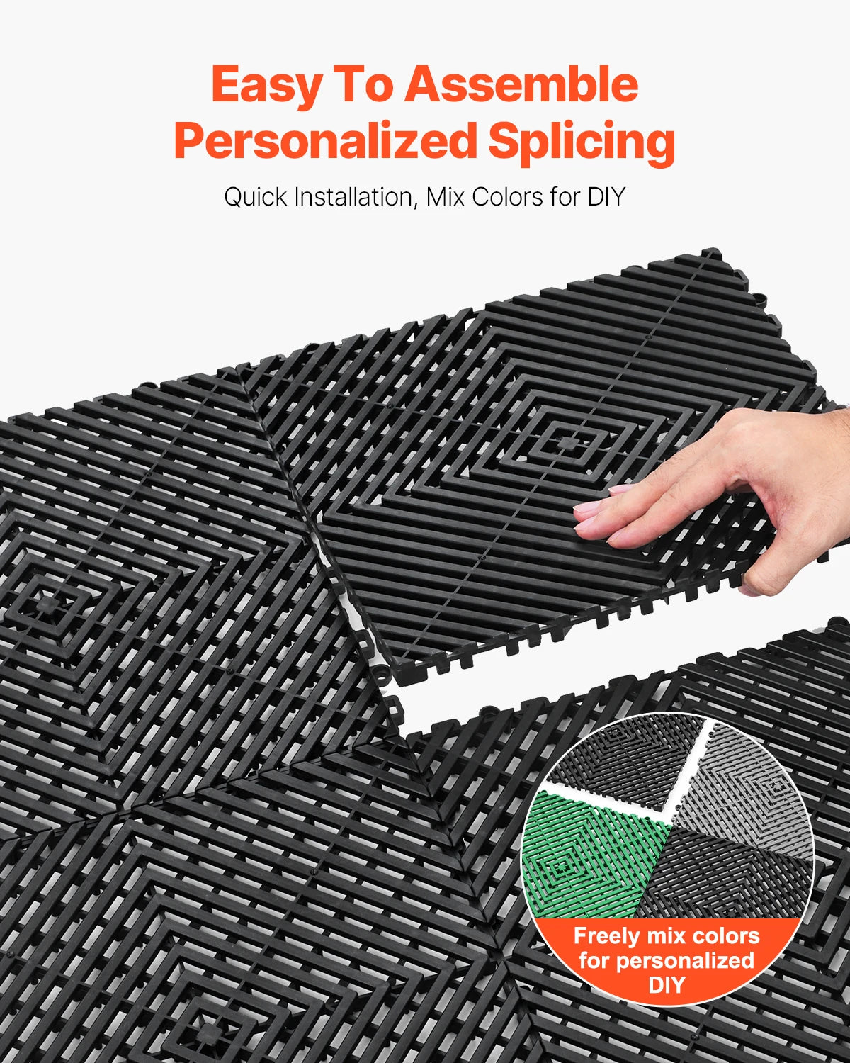 Interlocking Drainage Floor Tiles with Anti-Slip Surface