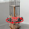 360° Rotating Fishing Rod Rack - Floor Stand Holds Up to 16 Rods