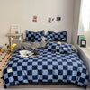 Black and White Plaid Duvet Cover Set with Pillowcases