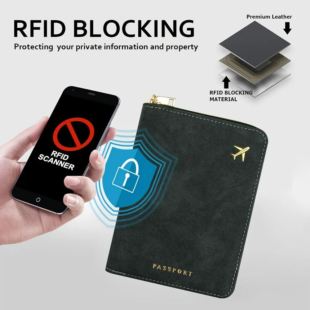 Travel Passport and Wallet Organizer with RFID Protection