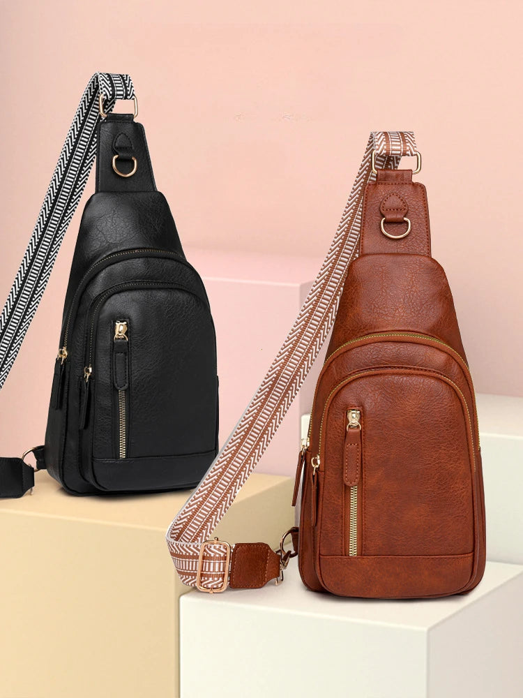 Elegant PU Leather Crossbody Sling Bag for Women