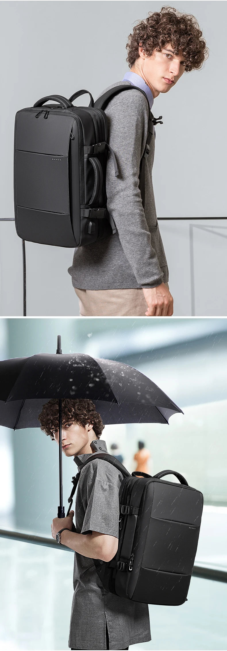 Expandable Travel Backpack with Laptop Compartment