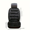 Black plush winter car seat cover with a padded backrest.