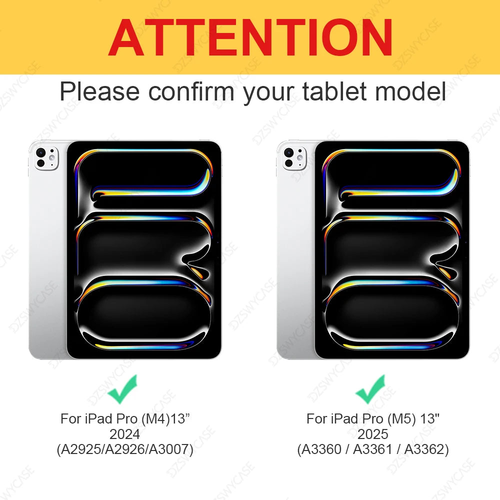 Silicone Trifold Stand Case for iPad Pro 13-Inch with Pencil Holder