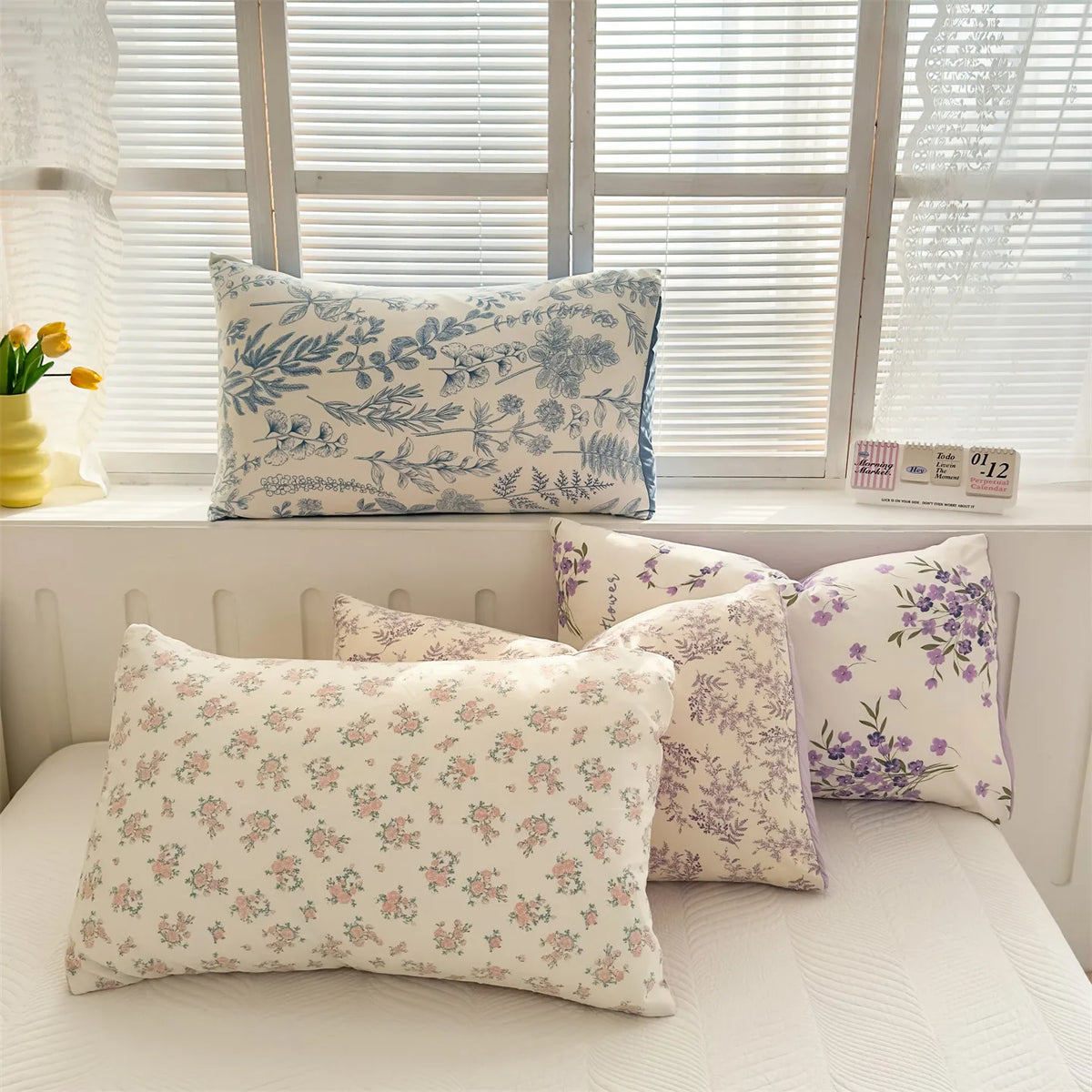 Floral Print Pillowcase Set – Soft Comfortable Cotton Feel