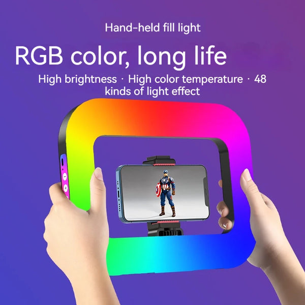 Portable Rechargeable RGB Ring Light for Smartphones