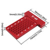 A red T-ruler with a 60-degree angle and millimeter markings for woodworking.
