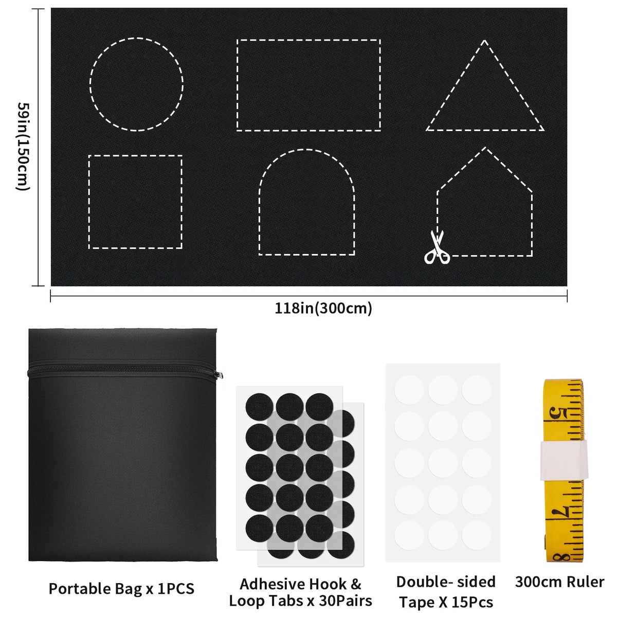Portable Blackout Curtains with Easy-Cut Design for Any Window