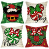 A set of four vintage fall pumpkin pillow covers featuring Christmas and holiday designs.
