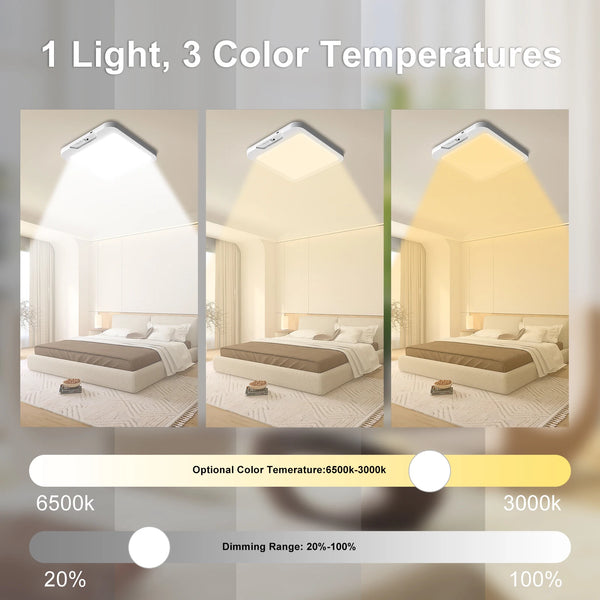 Rechargeable LED Ceiling Light with Remote & Motion Sensor