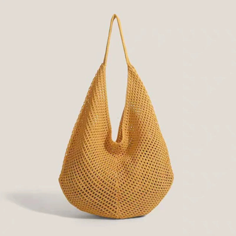 Handwoven Crochet Tote Bag – Large Capacity Shoulder Bag